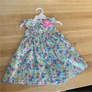 Penelope Mack Blue and Pink Smocked Sundress with Flutter Sleeves